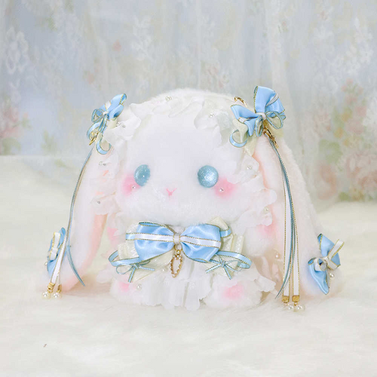 Lolita handmade doll rabbit bag, crossbody and can be worn on both shoulders, a cute Lolita bag as a lovely gift.