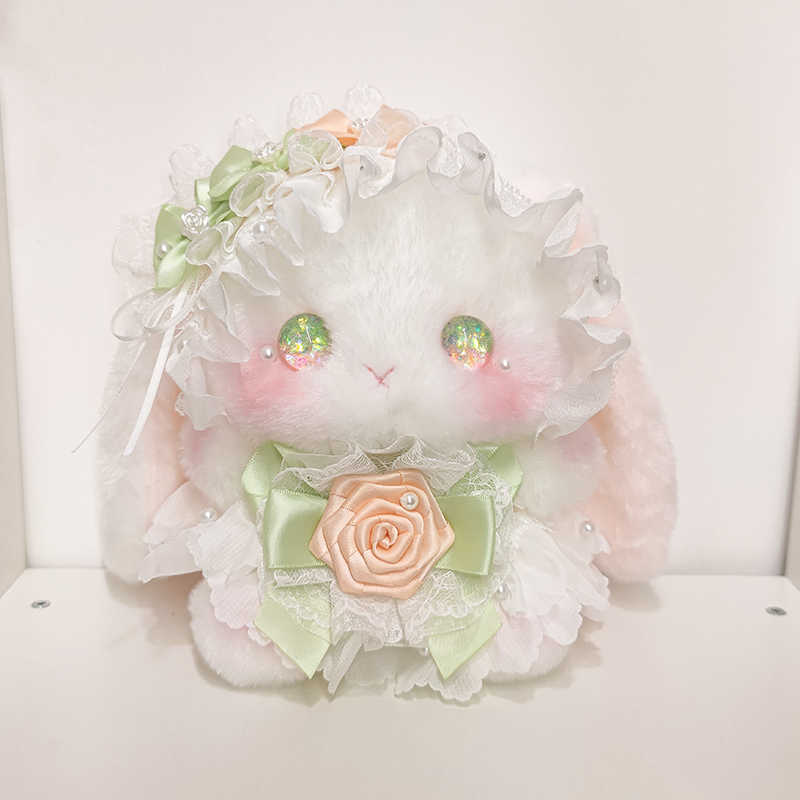 Doll bag, Lolita handmade rabbit bag, crossbody and can be worn on both shoulders, plush, cute women's bag, exquisite.