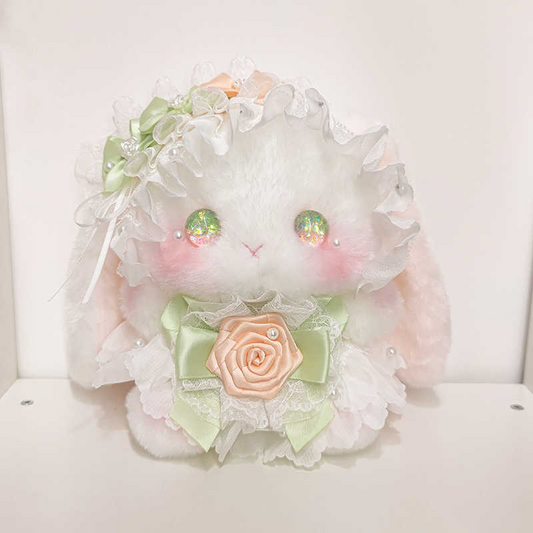 Doll bag, Lolita handmade rabbit bag, crossbody and can be worn on both shoulders, plush, cute women's bag, exquisite.