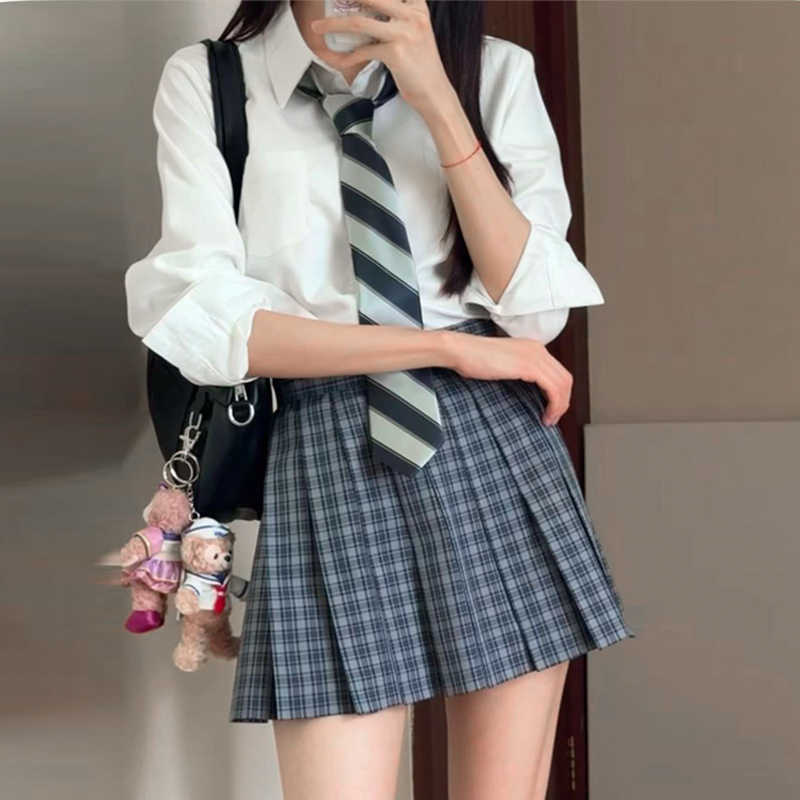 Original. Little Chengzhong Shirt. Japanese College Style Long-Sleeved White JK Uniform Inner Top.