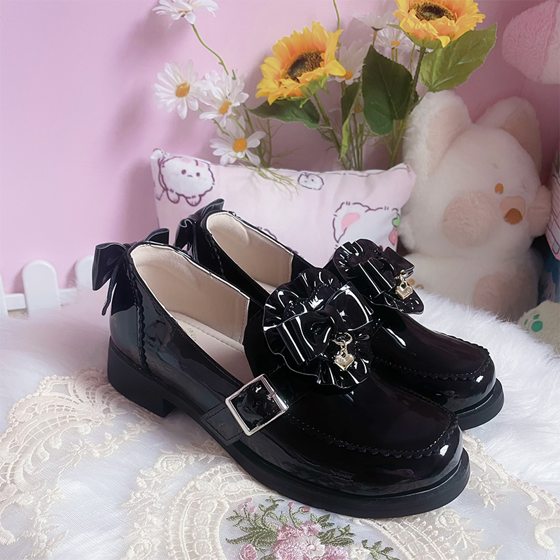 Original ultra - microfiber flat - bottomed, round - toed all - match student shoes, uniform JK, Mori girl loafers for women.