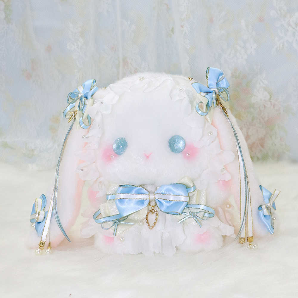 Lolita handmade doll rabbit bag, crossbody and can be worn on both shoulders, a cute Lolita bag as a lovely gift.