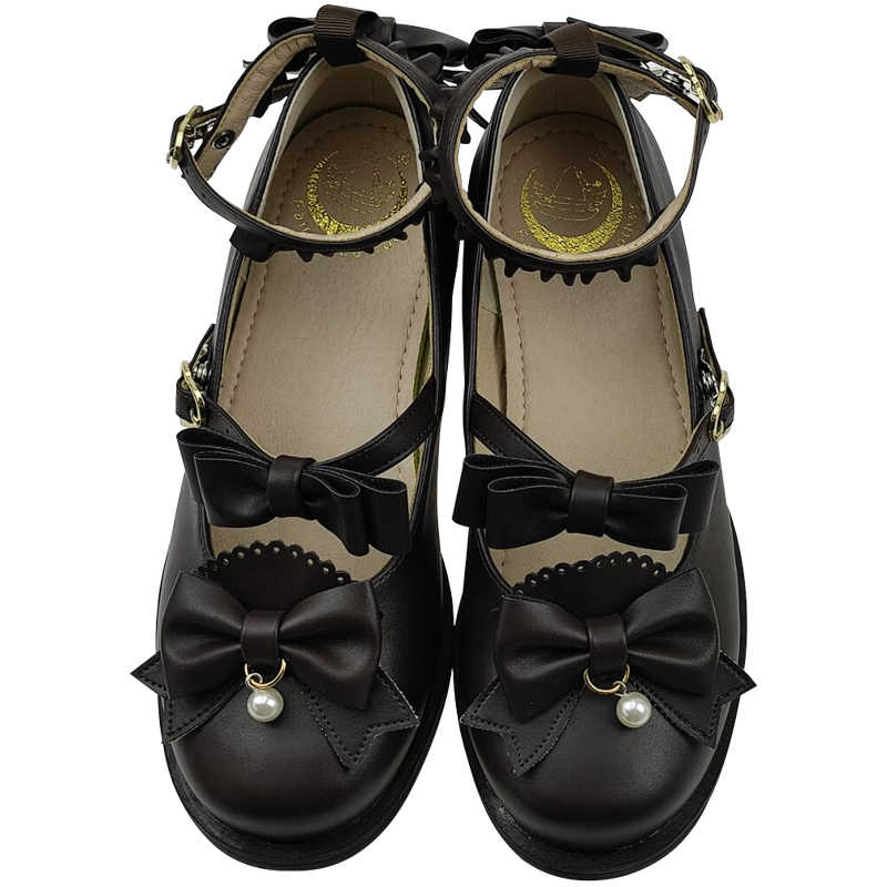 Clearance Special Offer: Original Lolita Shoes - Vanilla Maiden Bowknot Low Heel Lo Shoes.