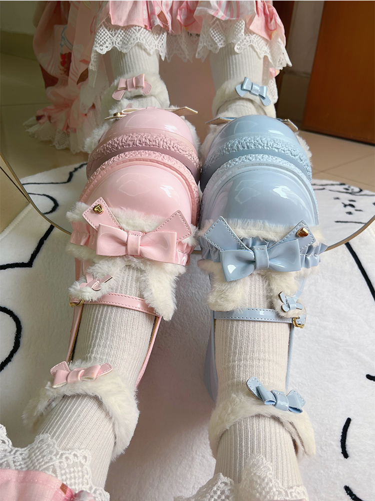 Original Sweetheart Bunny Color-Matching Flat-Soled, Big-Headed Lolita Platform Shoes, Adorable Girlish Loafers.