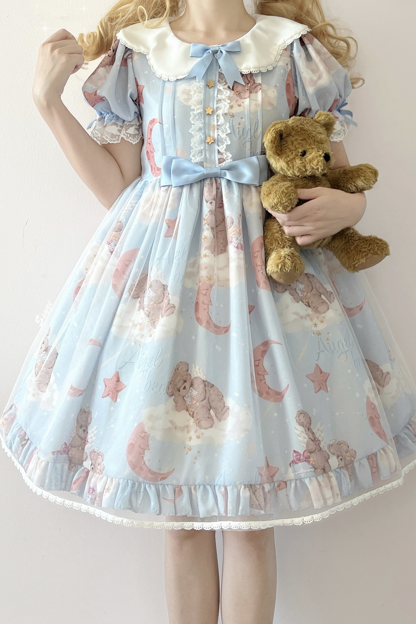 Spot - available "Wish - upon - a - Star Bear 2.0" Polaris Original Lolita Dress with Large Summer Skirt.