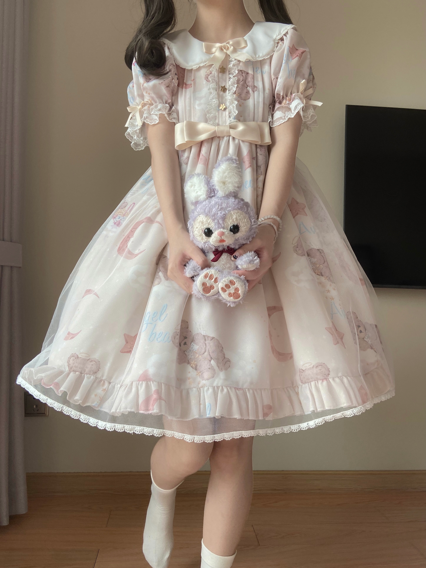 Spot - available "Wish - upon - a - Star Bear 2.0" Polaris Original Lolita Dress with Large Summer Skirt.