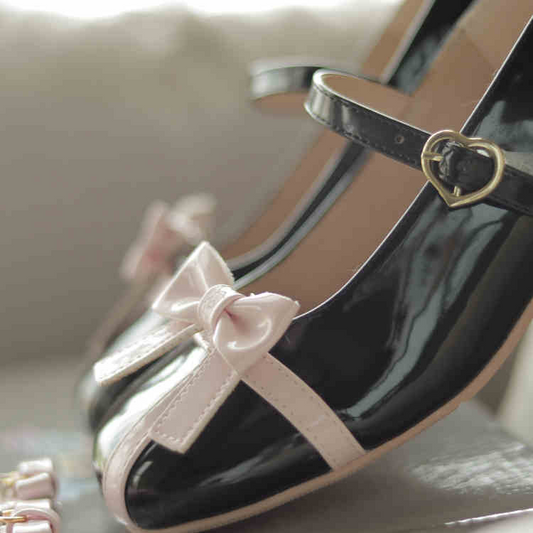 Original Lolita Shoes - Round-toed Mid-heel Sweet Mary Jane Leather Shoes for Women.