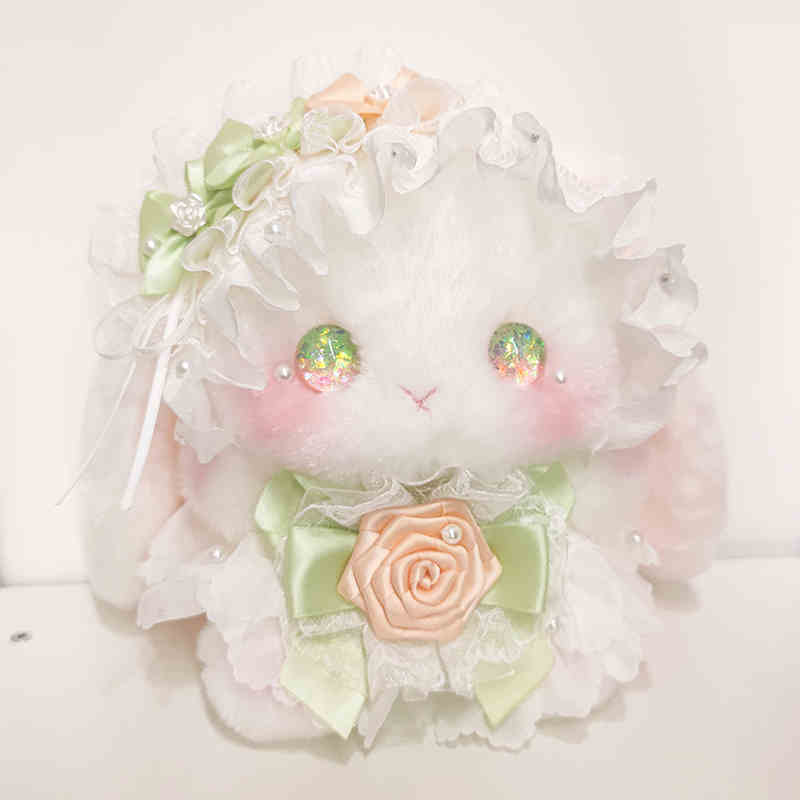 Doll bag, Lolita handmade rabbit bag, crossbody and can be worn on both shoulders, plush, cute women's bag, exquisite.