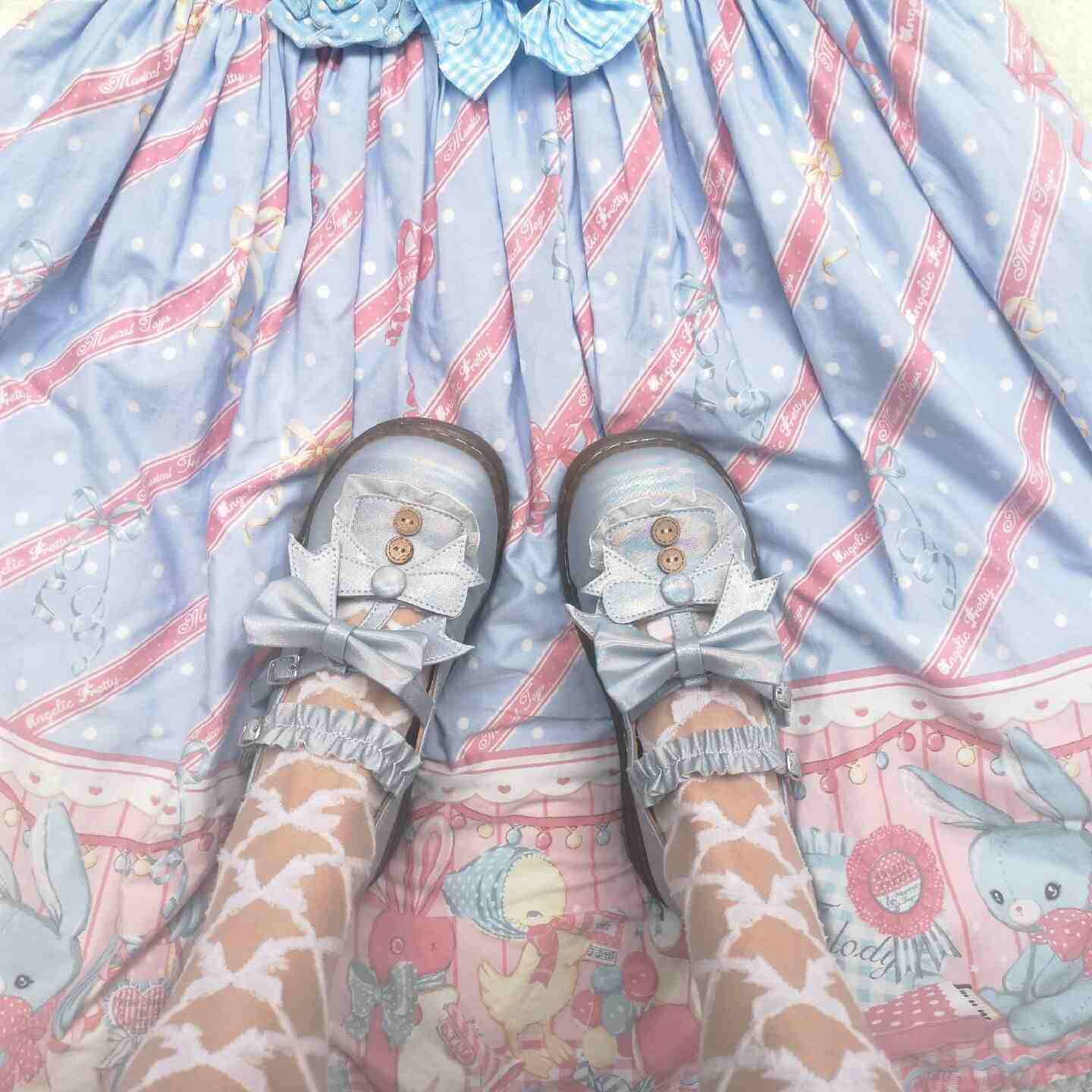 Original Lolita Shoes with Slightly Flawed Small Buttons - Round-toed Flat Lo Shoes for Student Girls.