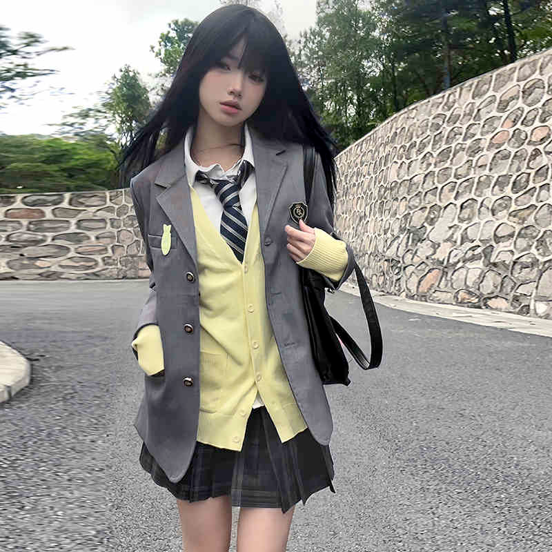 Original Saint Research High School Suit, School-style JK Uniform with Three Buttons, Multi-color Blazer, Versatile Outerwear.