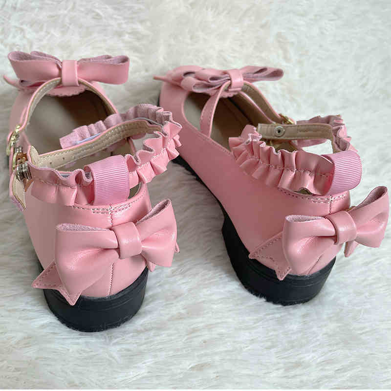 Clearance Special Offer: Original Lolita Shoes - Vanilla Maiden Bowknot Low Heel Lo Shoes.