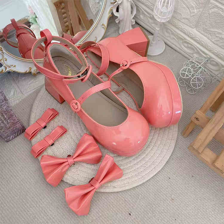 Waterproof Platform Mid-Heel, Round-Toe, Contract Doll Lolita Style, Shallow-Mouth Suede Elegant High Heels